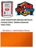 CA05 NIGHTFEVER ORANGE METALLIC Fantasy Colour  Debeers Basecoat Paint 4 litre