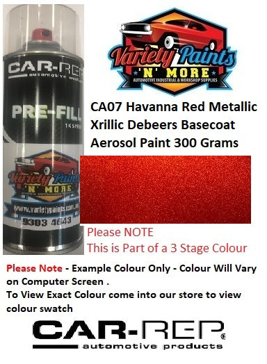 Fantasy Colour CA07 Havanna Red Metallic Pearl Debeers Basecoat Aerosol Paint 300 Grams