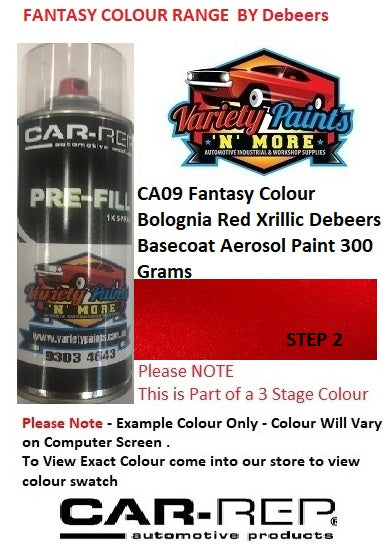 CA09 Fantasy Colour Bolognia Red Xrillic Debeers Basecoat Aerosol Paint 300 Grams