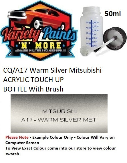 CQ/A17 Warm Silver Mitsubishi ACRYLIC TOUCH UP BOTTLE With Brush