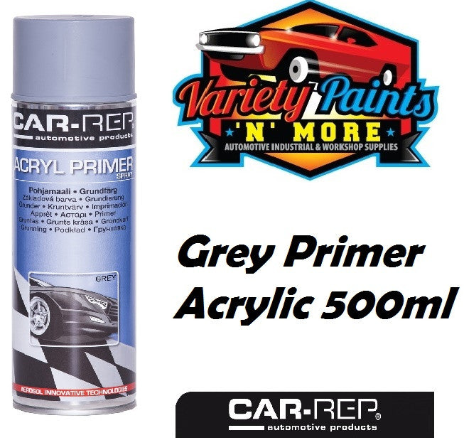 Car-Rep Acrylic Primer Grey Aerosol 500ml Variety Paints N More