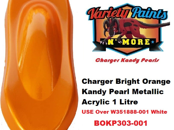 Charger Bright Orange Kandy Pearl Metallic Acrylic 1 Litre