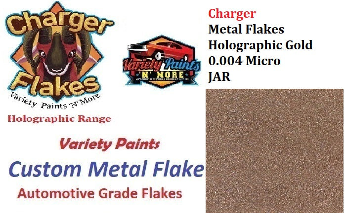 Charger Metal Flakes Holographic Gold  0.004 Micro 4 Oz Jar