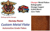 Charger Metal Flakes Holographic Orange Copper 0.004 Micro 12cc Tube