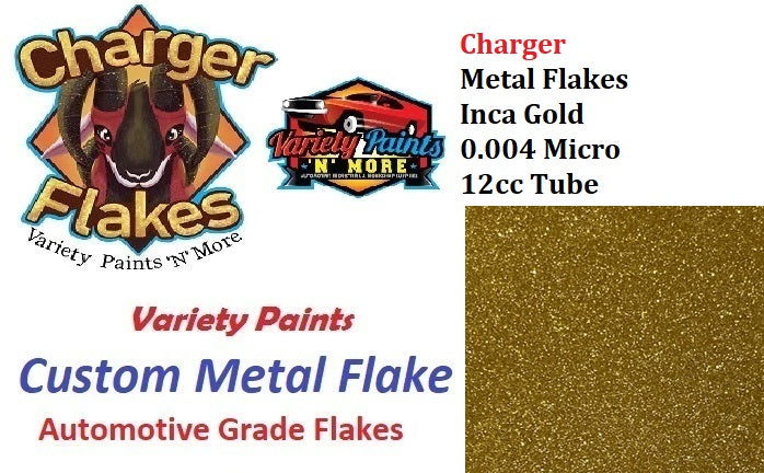 Charger Metal Flakes Inca Gold 0.004 Micro 12cc Tube