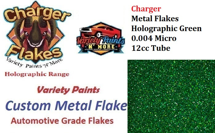 Charger Metal Flakes Holographic Green 0.004 Micro 12cc Tube