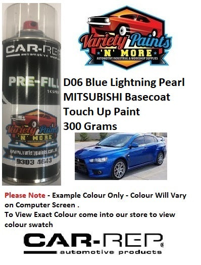 D06 Blue Lightning Pearl MITSUBISHI BASECOAT Touch Up Paint 300 Grams