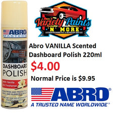 Abro VANILLA Scented Dashboard Polish 220ml INSTORE ONLY