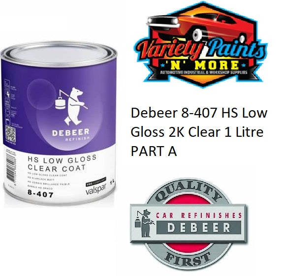 Debeer 8-407 HS Low Gloss 2K Clear 1 Litre PART A