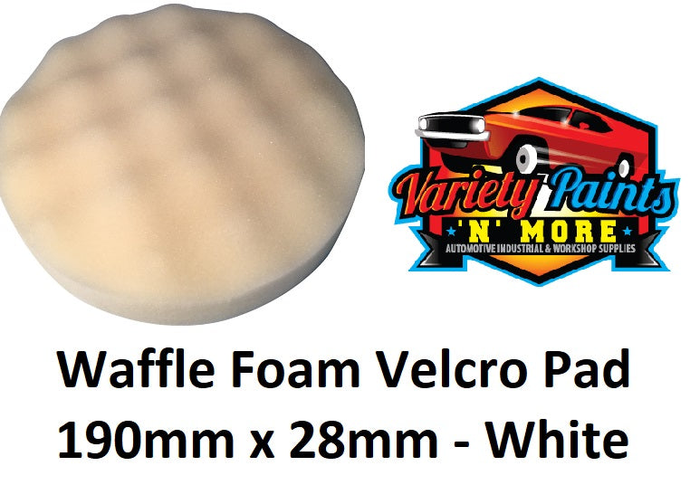 GRP Waffle Foam Velcro Buff Pad White -Compounding 190mm x 28mm