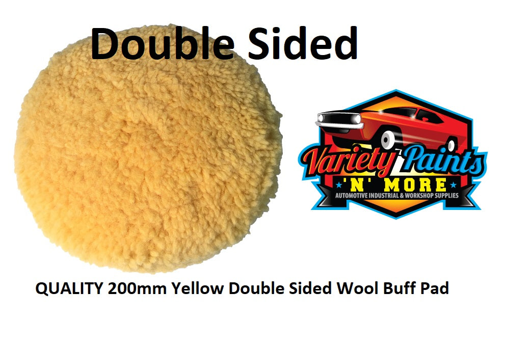 200mm Yellow Double Sided Wool Buff Pad