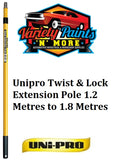 Unipro Twist & Lock Extension Pole 1.2 Metres to 1.8 Metres
