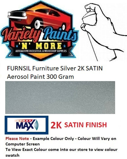 FURNSIL Furniture Silver 2K SATIN Aerosol Paint 300 Grams