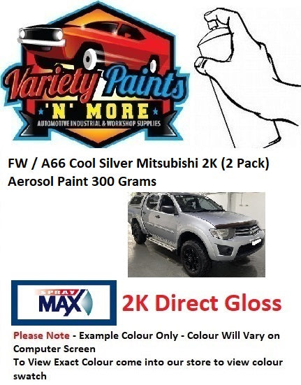 FW / A66 Cool Silver Mitsubishi 2K (2 Pack)  Aerosol Paint 300 Grams