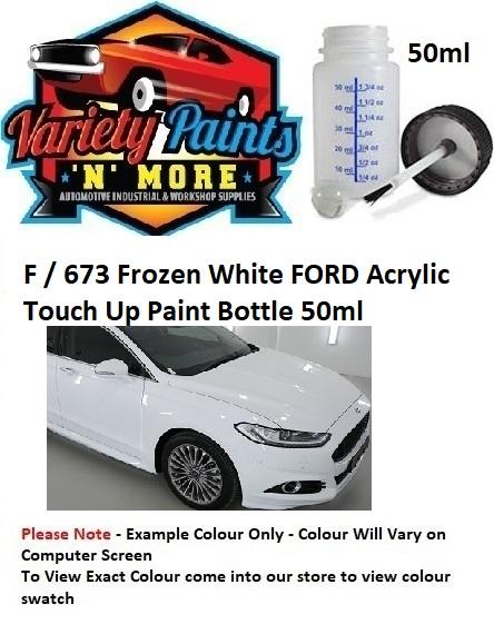 WVZ Frozen White FORD Acrylic Touch Up Paint Bottle 50ml