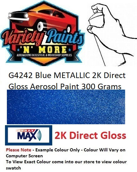 G4242 Blue METALLIC 2K Direct Gloss Aerosol Paint 300 Grams