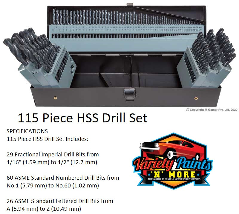 115 Piece HSS Drill Set