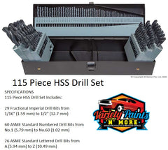 115 Piece HSS Drill Set