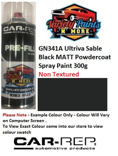 GN341A Ultriva Sable Black MATT Powdercoat Spray Paint 300g