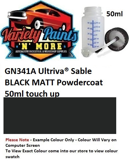 GN341A Ultriva Sable BLACK MATT Powdercoat 50ml touch up