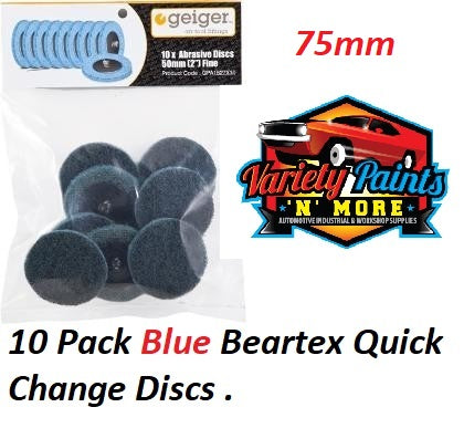 Geiger 75mm Blue Abrasive Disc (Pack of 10)