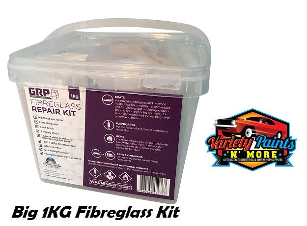 GRP Fibreglass Repair Kit 1Kg Variety Paints N More
