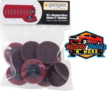 Geiger 50mm Maroon Abrasive Disc (Pack of 10)