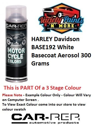 HARLEY Davidson BASE192 White Basecoat Aerosol 300 Grams