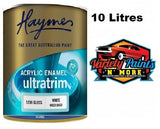 Haymes Ultra Trim Semi Gloss Enamel White Base 10 Litre