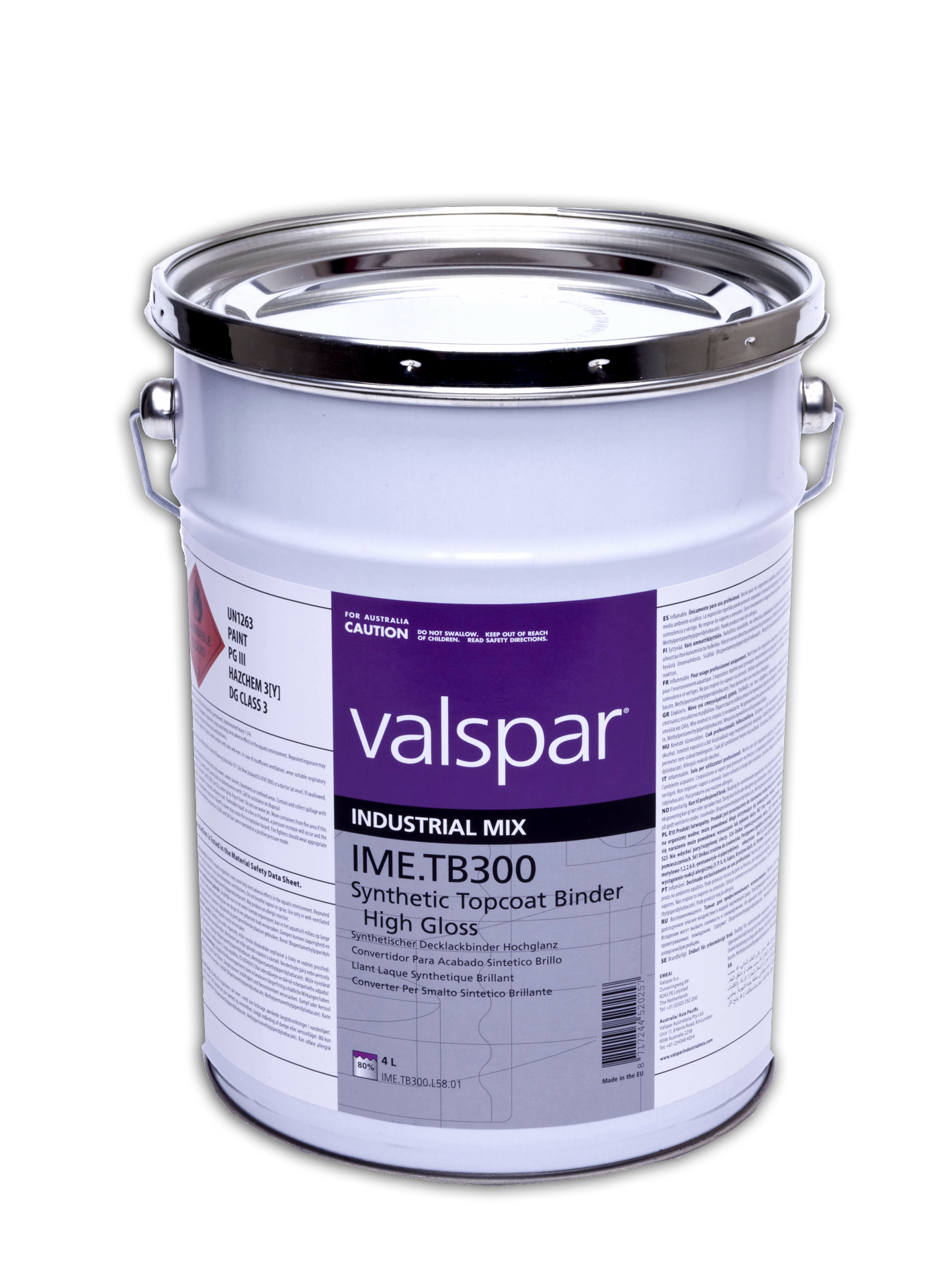 PMS186 RED PANTONE TB320 GLOSS ENAMEL 1 LITRE METAL TIN