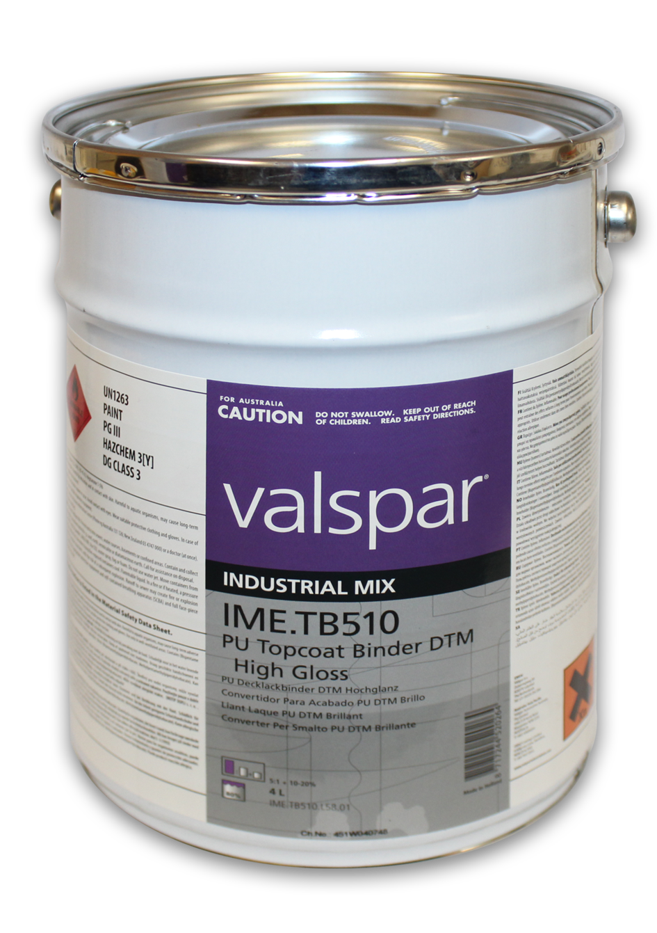 729 ARC White Isuzu Truck Valspar 2 Litre TB510 PU 2K Direct Gloss