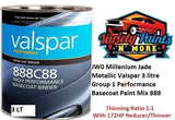 JW0 Millenium Jade Metallic Valspar 3 litre Group 1 Performance Basecoat Paint Mix 888