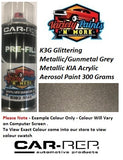 K3G Glittering Metallic/Gunmetal Grey Metallic KIA Acrylic Aerosol Paint 300 Grams