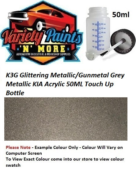 K3G Glittering Metallic/Gunmetal Grey Metallic KIA Acrylic 50ML Touch Up Bottle