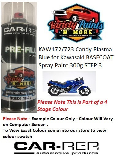 KAW172/723 Candy Plasma Blue for Kawasaki BASECOAT Spray Paint 300g STEP 3