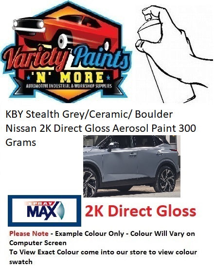 KBY Stealth Grey/Ceramic/ Boulder Grey Pearl Nissan 2K Direct Gloss Aerosol Paint 300 Grams 1IS 99A
