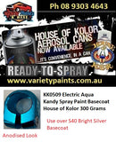 KK0509 Electric Aqua Kandy Spray Paint Basecoat House of Kolor 300 Grams