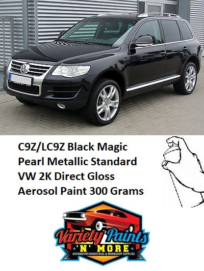 C9Z/LC9Z Black Magic Pearl Metallic Standard VW 2K Direct Gloss Aerosol Paint 300 Grams