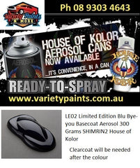 LE02 Limited Edition Blu Bye-you Basecoat Aerosol 300 Grams SHIMRIN2 House of Kolor