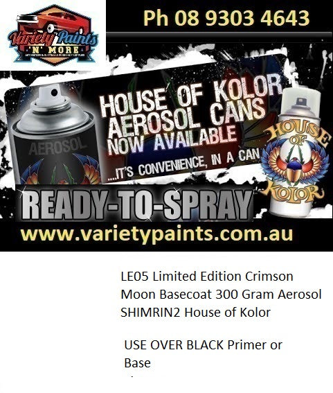 LE05 Limited Edition Crimson Moon Basecoat 300 Gram Aerosol  SHIMRIN2 House of Kolor