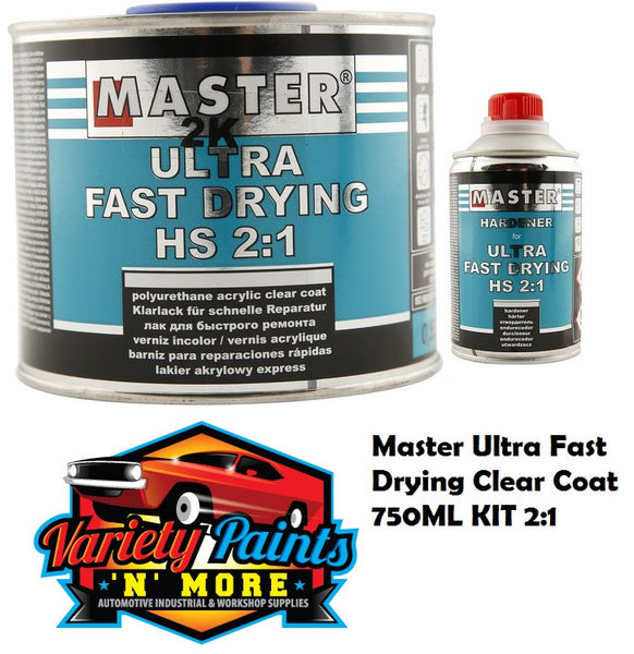 Master Ultra Fast Drying Clear Coat 750ML KIT 21