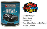 Master Acrylic Gloss Black 1 Litre GB1