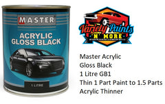 Master Acrylic Gloss Black 1 Litre GB1