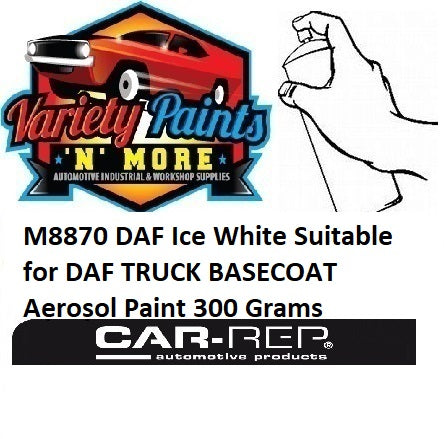 M8870 DAF Ice White Suitable for DAF TRUCK BASECOAT Aerosol Paint 300 Grams