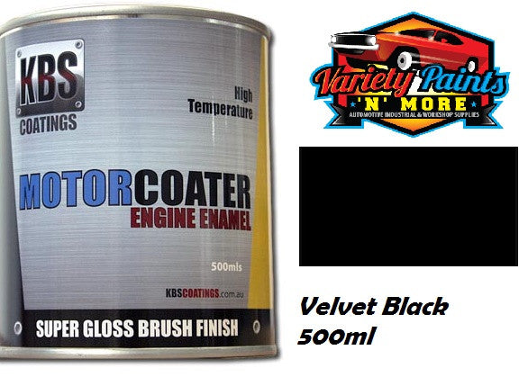 KBS Motor Coater Velvet Black Engine Enamel 500ml Variety Paints N More