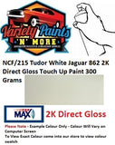 NCF/215 Tudor White Jaguar 862 2K Direct Gloss Touch Up Paint 300 Grams