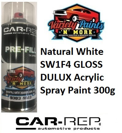 Natural White SW1F4 GLOSS DULUX Acrylic Spray Paint 300g