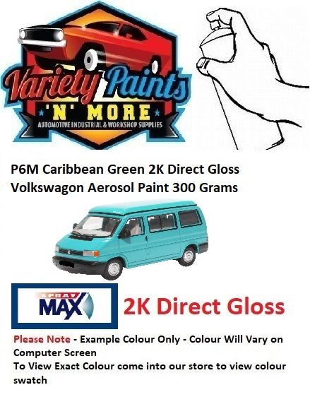 P6M Caribbean Green 2K Direct Gloss Volkswagon Aerosol Paint 300 Grams