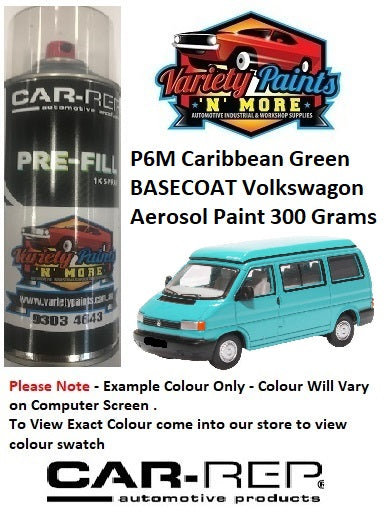 P6M Caribbean Green BASECOAT Volkswagon Aerosol Paint 300 Grams