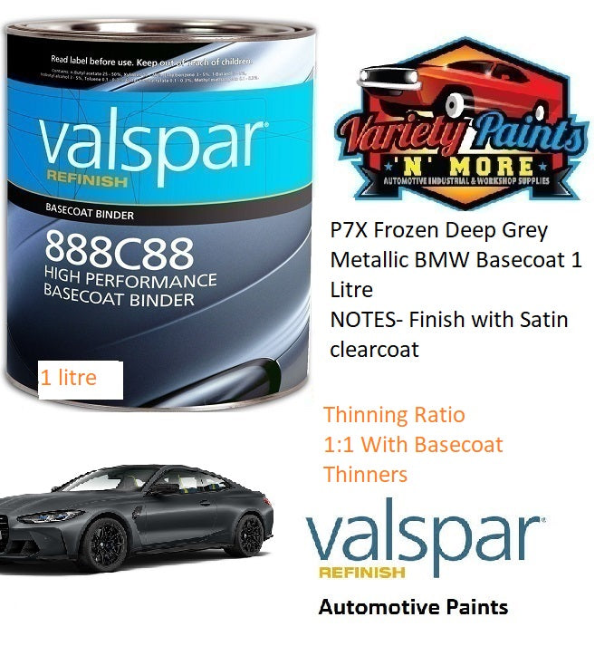 P7X Frozen Deep Grey Metallic BMW Basecoat 1 Litre